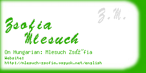 zsofia mlesuch business card